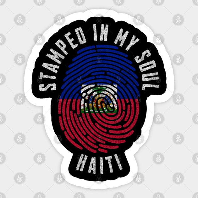 Proud Haitian Heritage Fingerprint Art for Patriotic Hearts Sticker by Yesteeyear